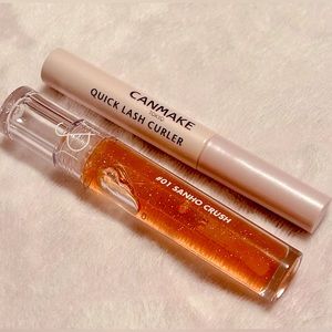 CANMAKE Quick Lash Curler and rom&nd Glasting Water Gloss